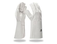 Leather welder's gloves, long