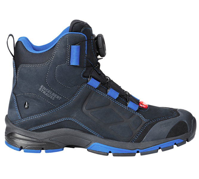 Main view, Footwear, e.s. O2 Work shoes Tethys mid, graphite/gentianblue