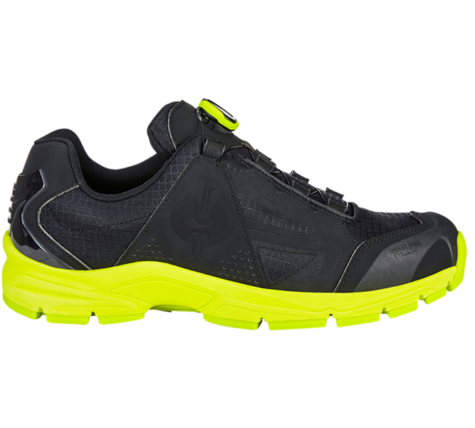Main view, Footwear, O1 Work shoes e.s. Corvids II low, black/high-vis yellow