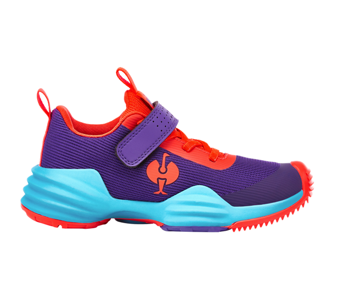 Main view, Footwear, Allround shoes e.s. Porto, children's, grape/lightcyan/high-vis red