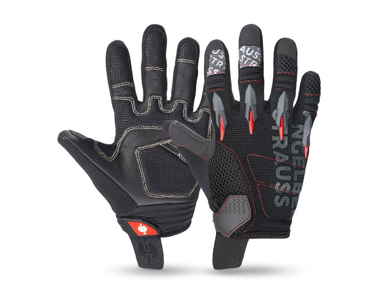 Main view, Clothing, e.s. Children's mechanic's gloves Viper, black/red