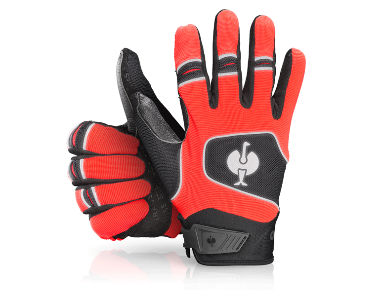 Main view, e.s.ambition, Gloves e.s.ambition, black/high-vis red