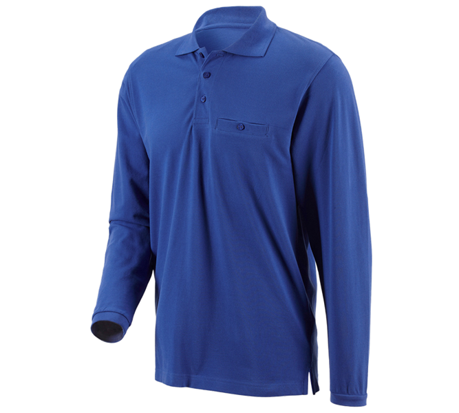 Main view, Long Sleeve T-Shirts, e.s. Longsleeve polo cotton Pocket, royal