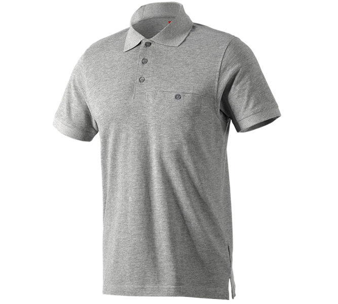 Main view, Men, e.s. Polo shirt cotton Pocket, grey melange