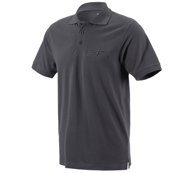 Main view, Clothing, e.s. Polo shirt cotton Pocket, anthracite