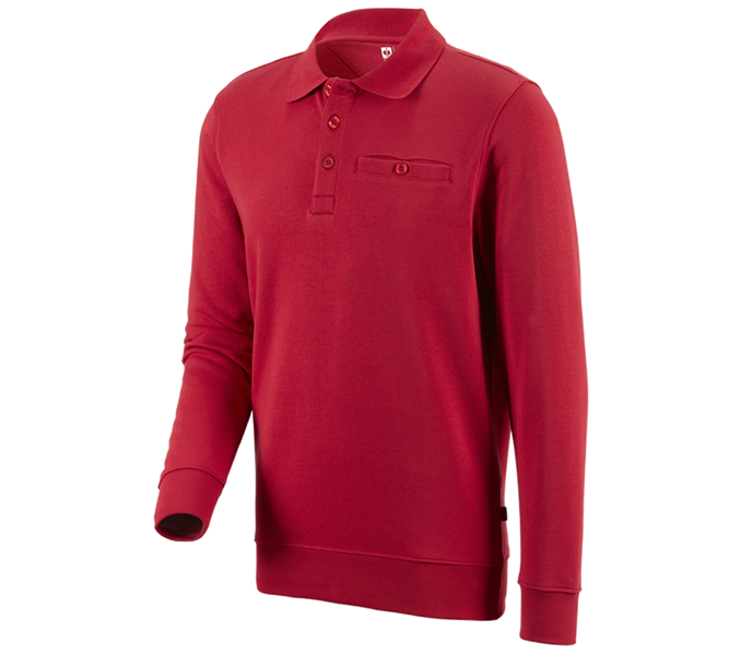 Main view, Basics, e.s. Sweatshirt poly cotton Pocket, red