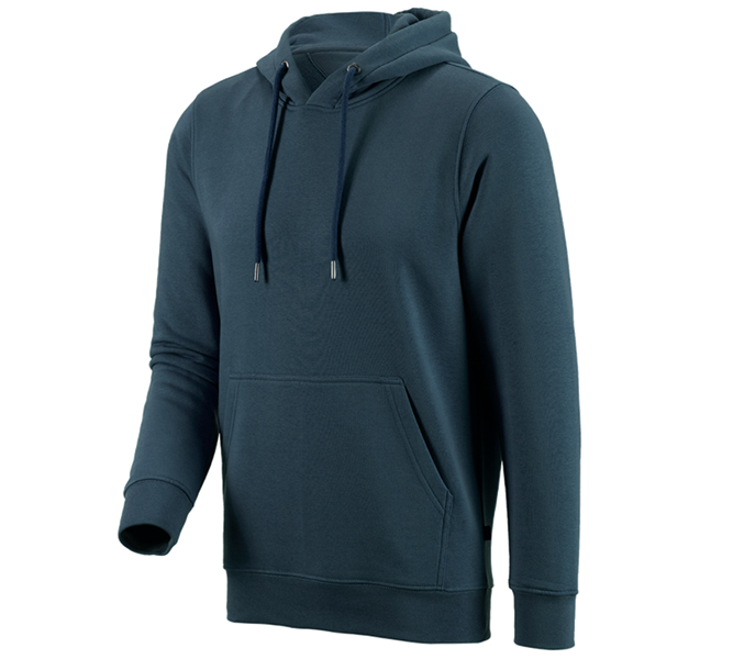 Main view, Basics, e.s. Hoody sweatshirt poly cotton, seablue