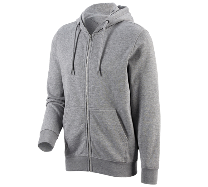 Main view, Clothing, e.s. Hoody sweatjacket poly cotton, grey melange