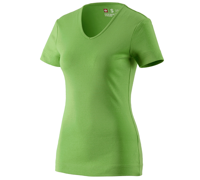 Main view, T-Shirts, e.s. T-shirt cotton V-Neck, ladies', seagreen