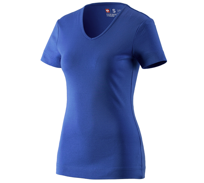 Hovedvisning, T-Shirts, e.s. T-Shirt cotton V-Neck, damer, kornblå