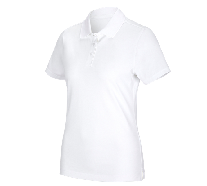 Main view, Women, e.s. Functional polo shirt poly cotton, ladies', white