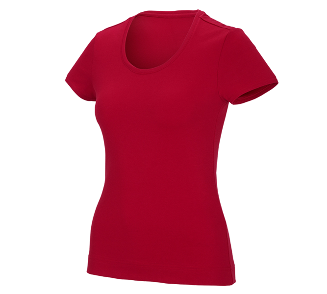 Hovedvisning, T-Shirts, Pullover & Skjorter, e.s. funktions-T-shirt poly cotton, damer, ildrød