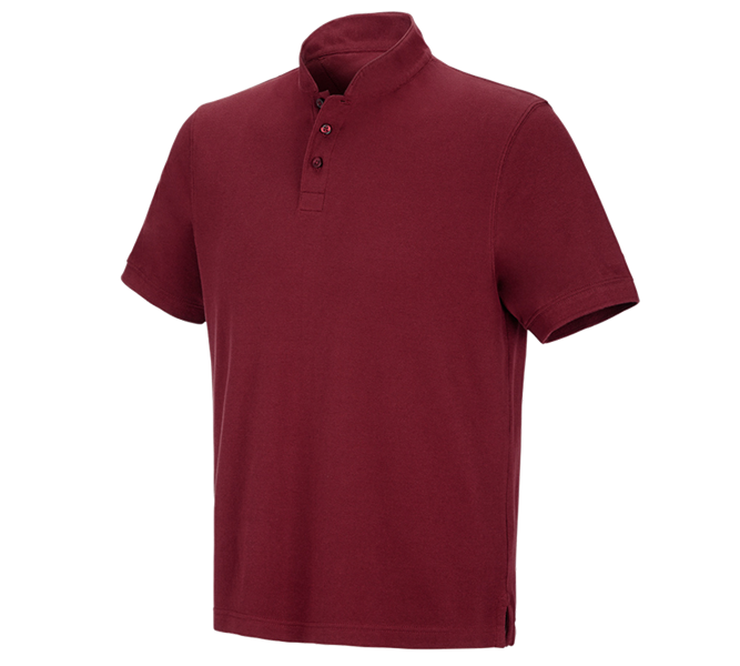 Main view, Clothing, e.s. Polo shirt cotton Mandarin, ruby