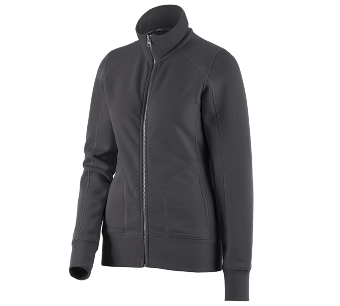 Main view, Women, e.s. Sweat jacket poly cotton, ladies', anthracite