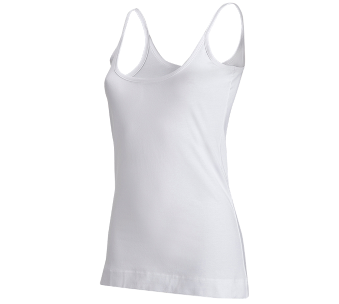 Hovedvisning, Pleje | Klinik, e.s. Spaghetti-Top cotton stretch, damer, hvid