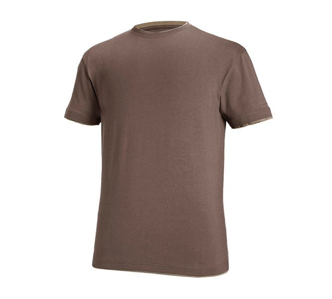 Hovedvisning, Basics, e.s. T-Shirt cotton stretch Layer, kastanje/hasselnød