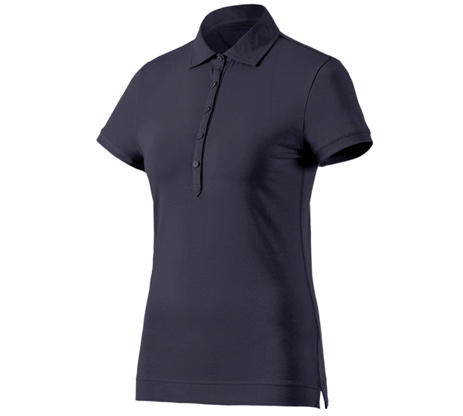 Main view, Polo-Shirts, e.s. Polo shirt cotton stretch, ladies', navy