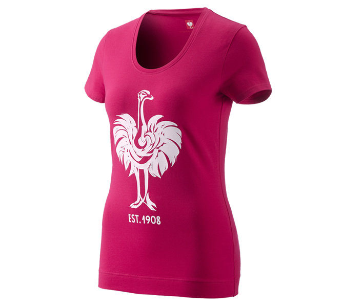 Main view, Search, e.s. T-shirt 1908, ladies', berry/white