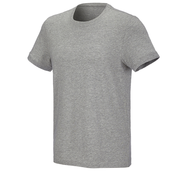 Main view, T-Shirts, e.s. T-shirt cotton stretch, grey melange