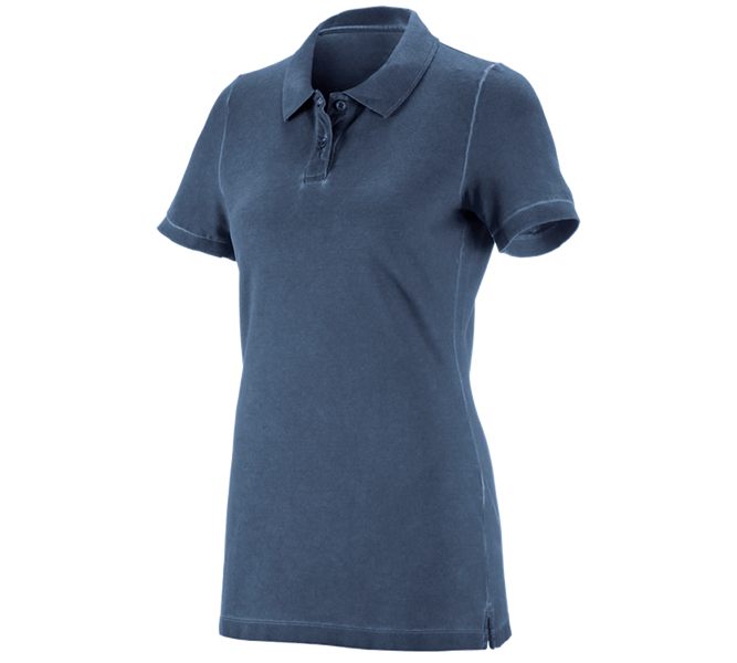 Main view, Polo-Shirts, e.s. Polo shirt vintage cotton stretch, ladies', antiqueblue vintage