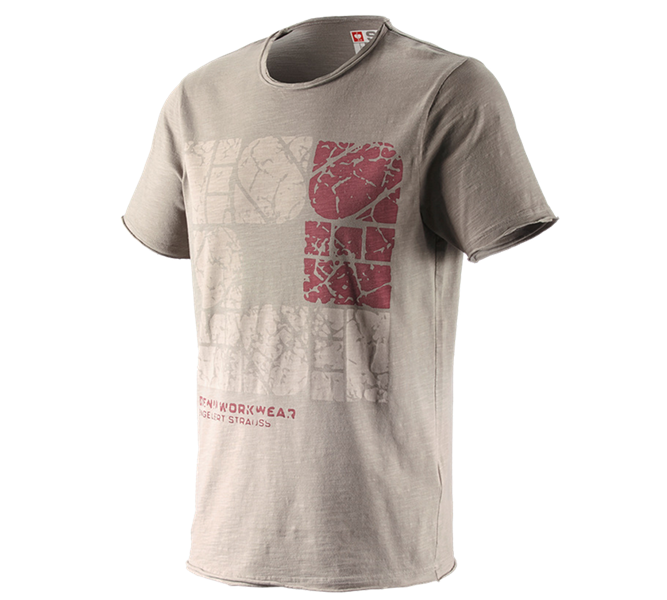 Main view, Topics, e.s. T-Shirt denim workwear, taupe vintage