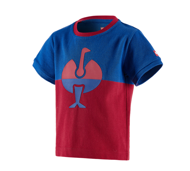 Main view, Basics, e.s. Pique-Shirt colourblock, children's, royal/fiery red