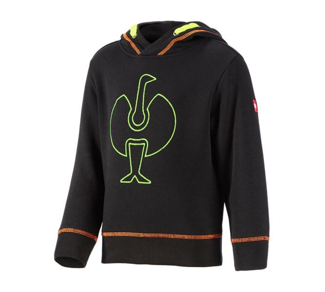 Main view, Kids, Hoody sweatshirt e.s.motion 2020, children´s, black/high-vis yellow/high-vis orange