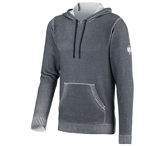 Main view, Clothing, Knitted hoody e.s.iconic, carbongrey