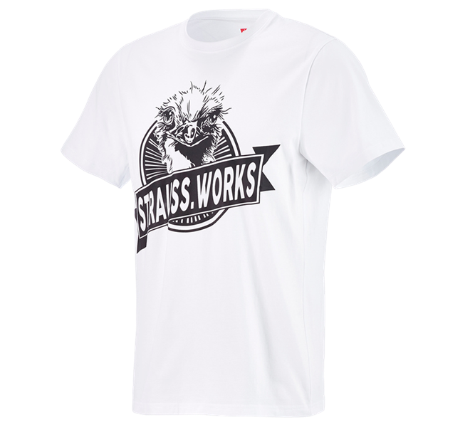 Main view, For friends and family, e.s. T-shirt strauss works, white