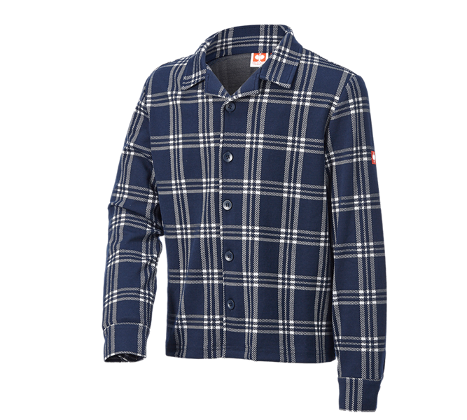 Main view, Clothing, e.s. Checkered Pyjama Top, children's, deepblue/white