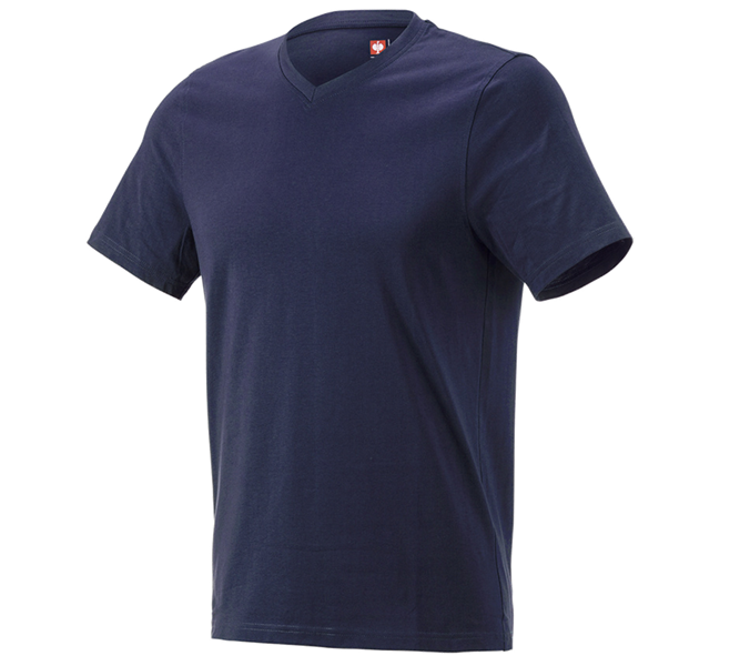 Hovedvisning, Pleje | Klinik, e.s. T-Shirt cotton V-Neck, mørkeblå