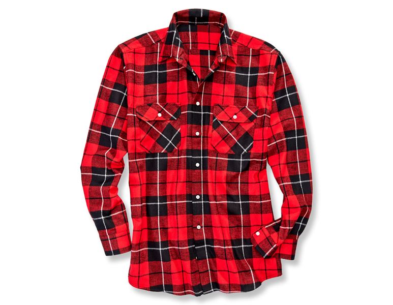 Main view, Clothing, Cotton shirt Hannover normal length, black/red/titanium