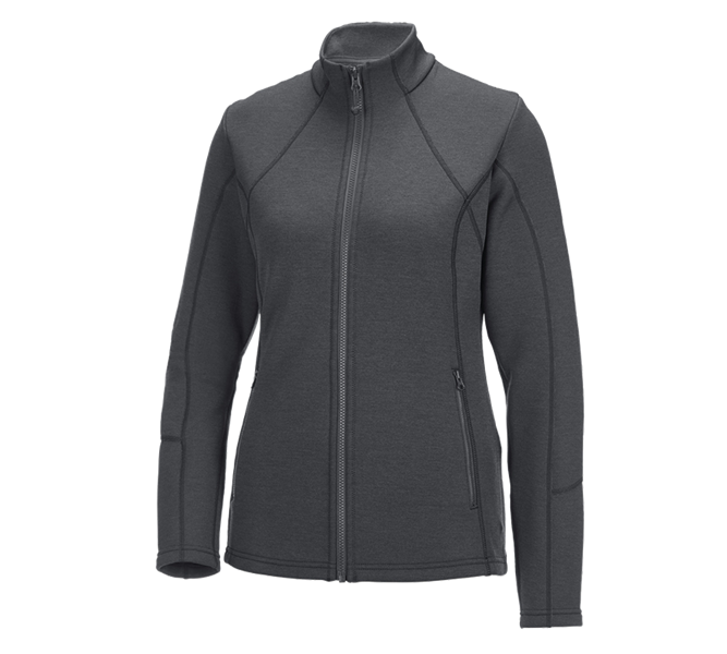 Main view, Clothing, e.s. Functional sweat jacket melange, ladies', anthracite melange