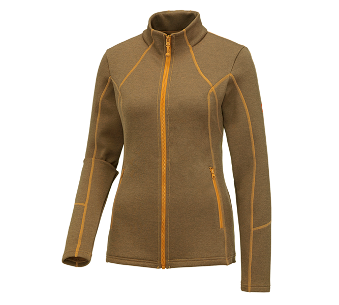 Main view, Basics, e.s. Functional sweat jacket melange, ladies', lightorange melange