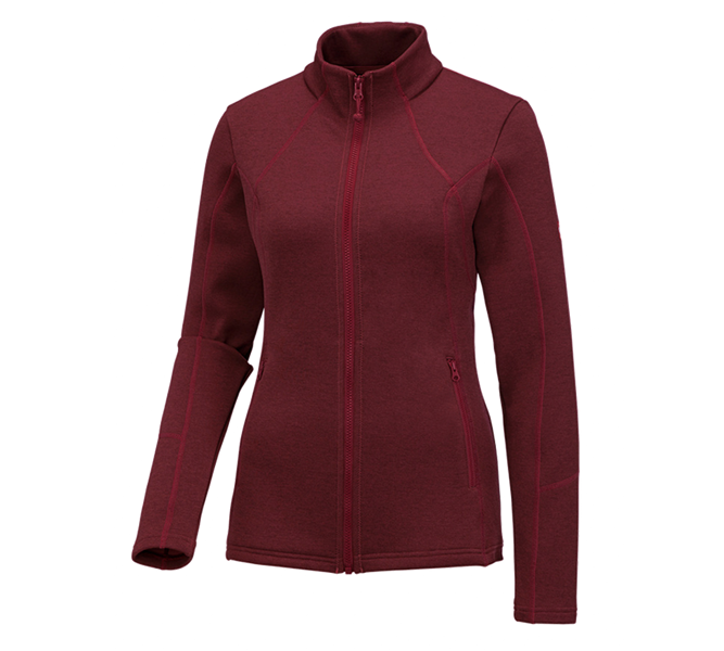 Main view, Sweats | Hoodies, e.s. Functional sweat jacket melange, ladies', ruby melange