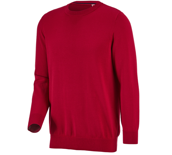 Main view, Clothing, e.s. Knitted pullover, round neck, red