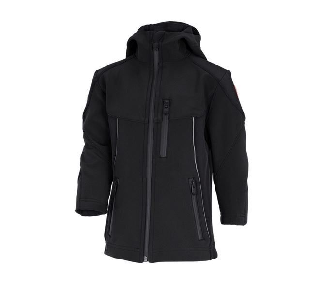 Main view, Jackets, Softshell jacket e.s.vision, children’s, black