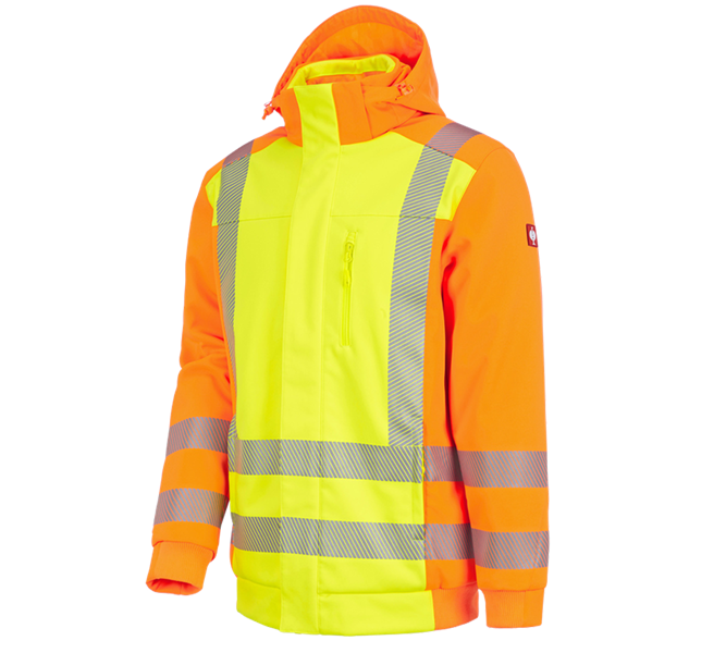 Main view, Clothing, High-vis winter softshell jacket e.s.motion 2020, high-vis yellow/high-vis orange