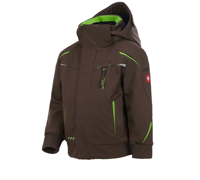 Main view, Jackets, Winter softshell jacket e.s.motion 2020,children's, chestnut/seagreen