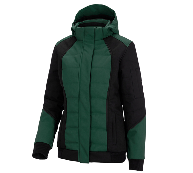 Main view, Work Jackets, Winter softshell jacket e.s.vision, ladies', green/black