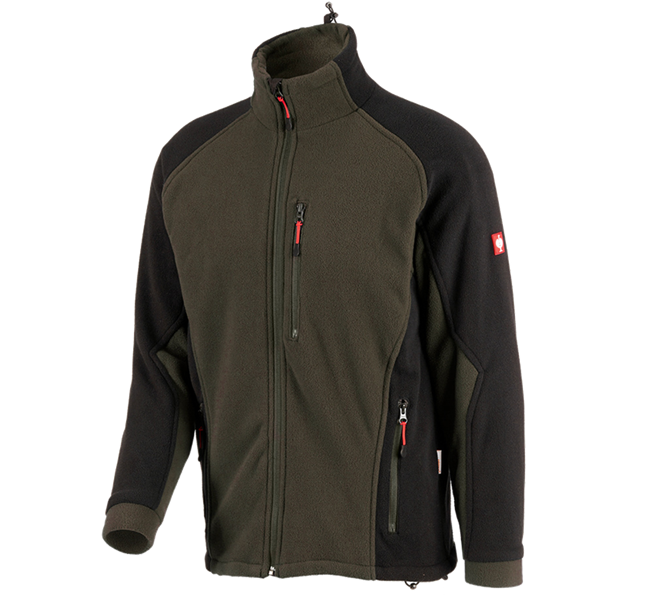 Main view, Work Jackets, Functional fleece jacket dryplexx® wind, olive/black