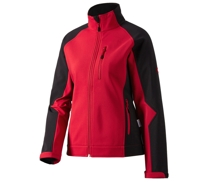 Main view, Clothing, Ladies' softshell jacket dryplexx® softlight, red/black