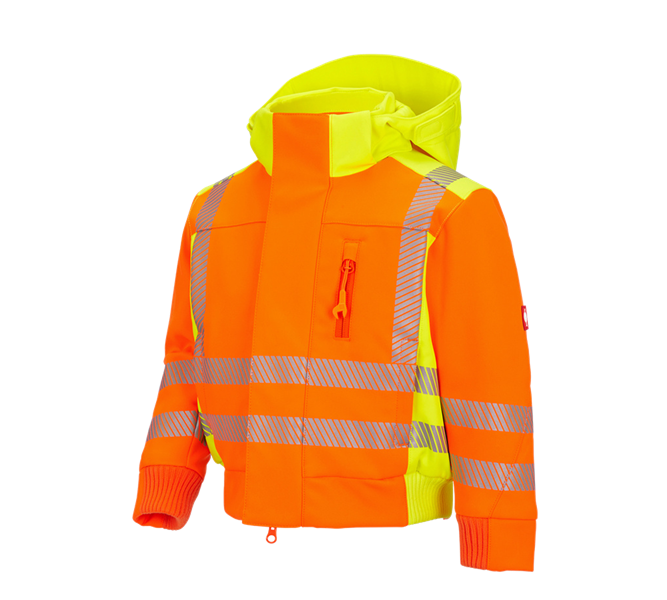 Main view, Clothing, High-vis winter softsh. jacket e.s.motion 2020,c, high-vis orange/high-vis yellow