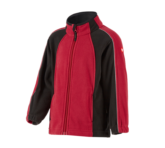 Main view, Jackets, Children's microfleece jacket dryplexx® micro, red/black