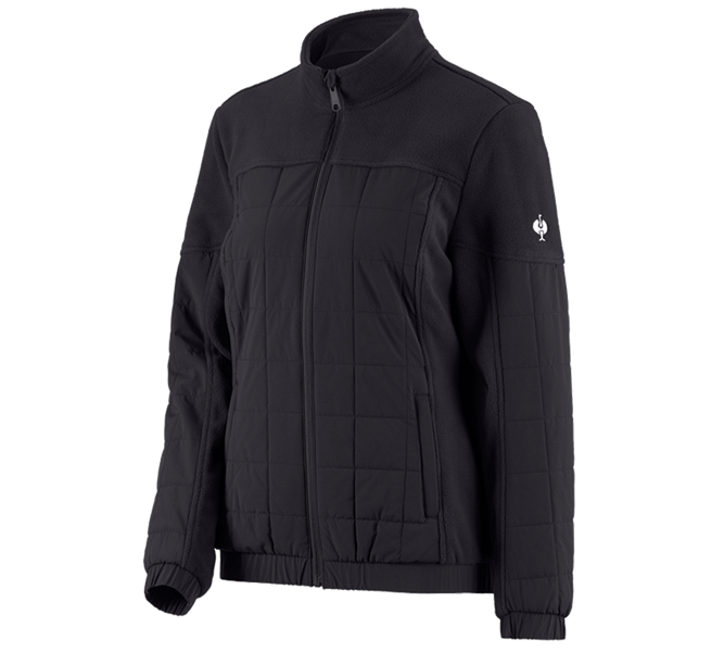 Main view, Clothing, Hybrid fleece jacket e.s.concrete, ladies', black