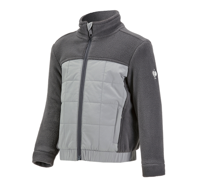 Main view, Work Jackets, Hybrid fleece jacket e.s.concrete, children's, anthracite/pearlgrey