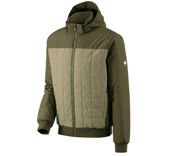 Main view, Winter Jackets, Hooded pilot jacket e.s.concrete, mudgreen/stipagreen