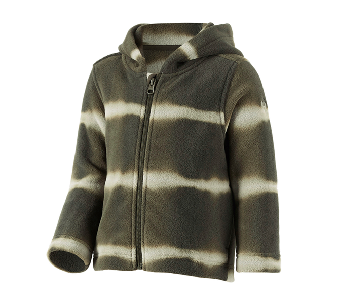 Main view, e.s.motion ten, Fleece hoody jacket tie-dye e.s.motion ten, child., disguisegreen/moorgreen