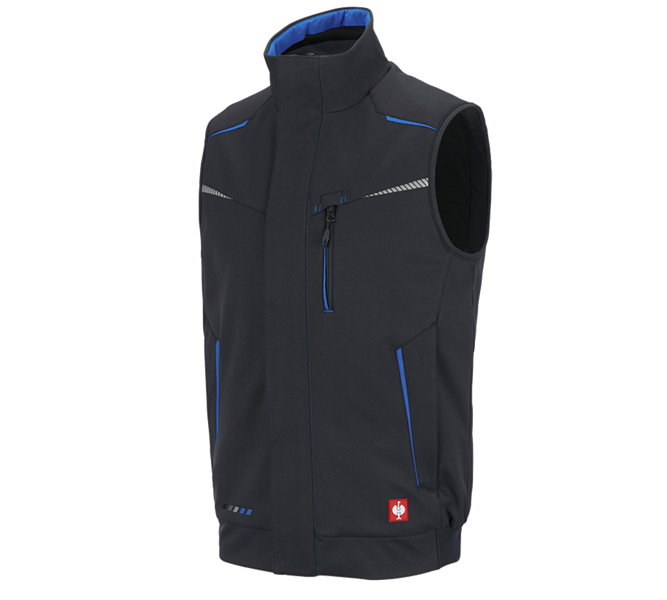 Main view, Clothing, Winter softshell bodywarmer e.s.motion 2020, graphite/gentianblue