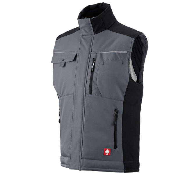Main view, Topics, Softshell bodywarmer e.s.motion, grey/black